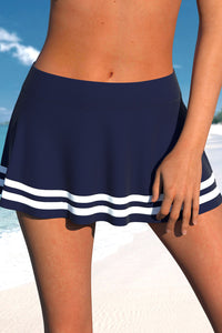 Nautical Striped Skirt Style Tankini Set