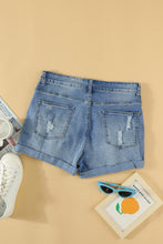 Load image into Gallery viewer, Vintage Faded and Distressed Denim Shorts
