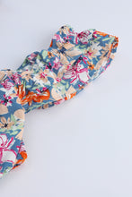 Cargue la imagen en el visor de la galería, Multicolor Floral Ruffle Straps Sweetheart Peplum Tank
