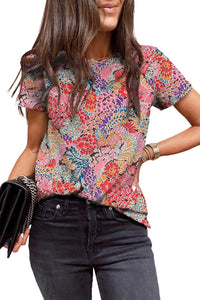 Multicolor Puff Sleeve Floral Blouse