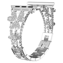 Cargue la imagen en el visor de la galería, Women&#39;s Luxury Bling Diamond Flower Strap for Apple Watch
