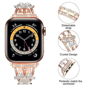 Women's Luxury Bling Diamond Flower Strap for Apple Watch