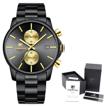Load image into Gallery viewer, CHEETAH Stainless Steel Black Gold Quartz Watch

