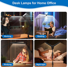 Load image into Gallery viewer, Folding Swing Arm Desk 24W LED Lamp with Clamp Dimmable
