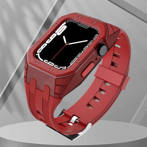 Silicone Strap and Carbon Fiber Case Mod Kit For Apple Watch
