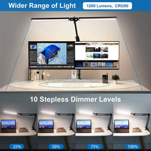 Cargue la imagen en el visor de la galería, Folding Swing Arm Desk 24W LED Lamp with Clamp Dimmable
