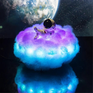 LED Clouds Astronaut Lamp With Rainbow