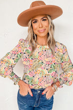 Load image into Gallery viewer, Multicolor Puff Sleeve Floral Blouse
