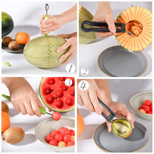 Cargue la imagen en el visor de la galería, Stainless Steel 4 In 1 Melon Scoop Fruit Carving Tool Set - www.novixan.com
