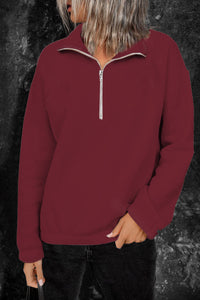 Zipped Collar Sweatshirt - www.novixan.com