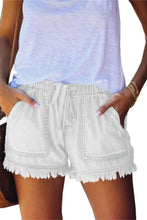 Load image into Gallery viewer, Casual Pocketed Frayed Denim Shorts - www.novixan.com
