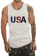 Load image into Gallery viewer, America Flag Cactus Print Slim-fit Men&#39;s Tank Top
