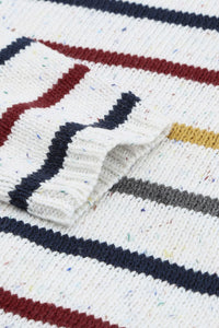 Striped Drop Sleeve Crew Neck Knit Sweater - www.novixan.com