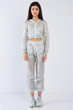 Cargue la imagen en el visor de la galería, Grey Active Wear Nylon Sweatsuit Set - www.novixan.com

