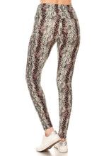 Load image into Gallery viewer, Yoga Style Banded Lined Snakeskin Printed Knit Legging With High Waist. - www.novixan.com
