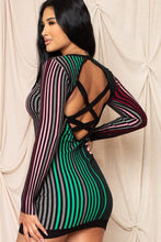 Load image into Gallery viewer, Multi-color Striped Ribbed Dress - www.novixan.com
