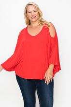 Load image into Gallery viewer, Solid Top Featuring Kimono Style Sleeves Plus Size - www.novixan.com
