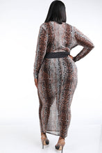 Load image into Gallery viewer, Snake Printed Mesh Maxi Dress - www.novixan.com
