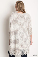 Load image into Gallery viewer, Chunky Knit Sweater Frayed Trim Plus Size - www.novixan.com
