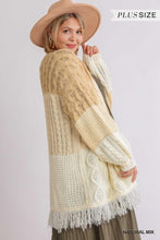 Load image into Gallery viewer, Patchwork Knitted Open Front Cardigan Sweater - www.novixan.com
