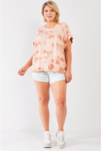 Load image into Gallery viewer, Plus Size Crew Neck Short Folded Sleeve Top - www.novixan.com
