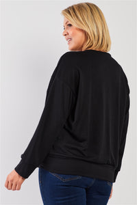 Plus SizeLong Sleeve Relaxed Sweatshirt Top - www.novixan.com