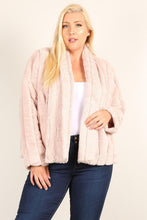 Load image into Gallery viewer, Open Front Faux Fur Jackets Plus Size - www.novixan.com
