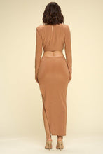 Cargue la imagen en el visor de la galería, Long Sleeves Round Neck Midi Dress - www.novixan.com
