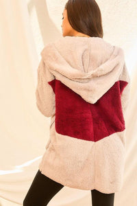 Long Sleeve Wool Hoodie Jacket With Pocket - www.novixan.com