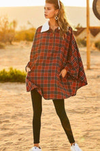 Load image into Gallery viewer, Mock Neck With Zipper Plaid Poncho - www.novixan.com

