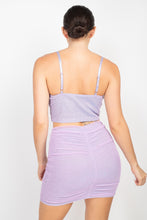 Cargue la imagen en el visor de la galería, Shirred Cami Top and Mini Skirts Set - www.novixan.com
