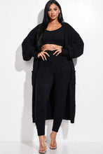 Load image into Gallery viewer, 3 Piece Set Cozy Knit Tank Top, Pants And Duster - www.novixan.com

