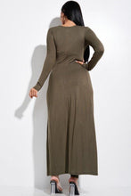 Load image into Gallery viewer, 2 Piece Set Rayon Spandex Long Sleeve Crossed Over Long Top And Leggings - www.novixan.com
