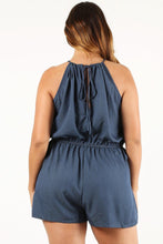 Load image into Gallery viewer, Chambray Romper Plus Size - www.novixan.com
