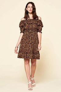 Leopard Printed Woven Dress - www.novixan.com
