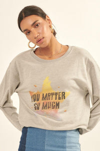 Multicolor Star French Terry Knit Graphic Sweatshirt - www.novixan.com