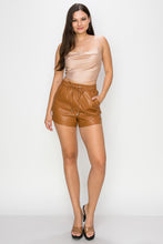 Load image into Gallery viewer, Pocketed High-rise Leather Shorts
