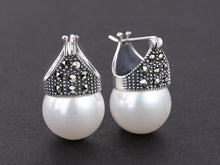 Cargue la imagen en el visor de la galería, Silver Natural Mother of Pearl Earrings - www.novixan.com
