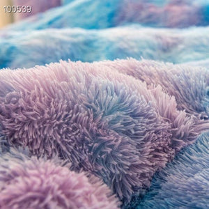 Juego de ropa de cama de forro polar coralino súper suave Shaggy de lujo cálido