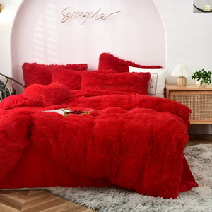 Warm Cozy Shaggy Super Soft Coral Fleece Juego de ropa de cama