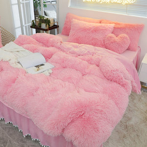 Luxury Plush Shaggy Warm Fleece Bedding Set