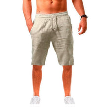 Cargue la imagen en el visor de la galería, Men&#39;s Breathable Solid Color Linen Cotton Shorts - www.novixan.com
