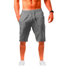 Cargue la imagen en el visor de la galería, Men&#39;s Breathable Solid Color Linen Cotton Shorts - www.novixan.com
