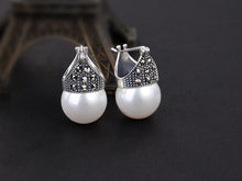 Load image into Gallery viewer, Silver Natural Mother of Pearl Earrings - www.novixan.com
