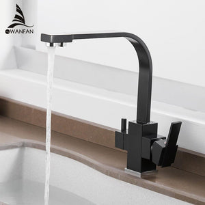 Deck Mounted Mixer Tap 360 Degree Rotation Kitchen Faucets with Water Purification Tap - www.novixan.com