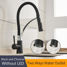 Load image into Gallery viewer, Kitchen Chrome Mixer Faucet Single Pull Down Handle with LED - www.novixan.com
