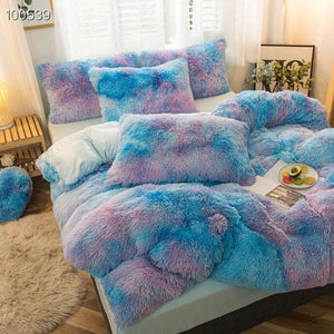 Warm Cozy Shaggy Super Soft Coral Fleece Juego de ropa de cama
