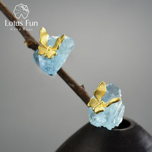 Butterfly Stud Earrings with Stones - www.novixan.com