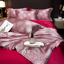 Load image into Gallery viewer, Luxury Soft 4Pcs Rayon Satin Breathable Duvet Cover Bedding Set - www.novixan.com
