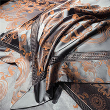 Cargue la imagen en el visor de la galería, Satin Silky Jacquard Duvet Cover 4Pcs Bedding set - www.novixan.com
